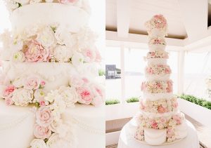 Fantasy Dreamy Towering Wedding Cake at Galley Beach, Nantucket, MA-Luxury Wedding Cakes by Ana Parzych